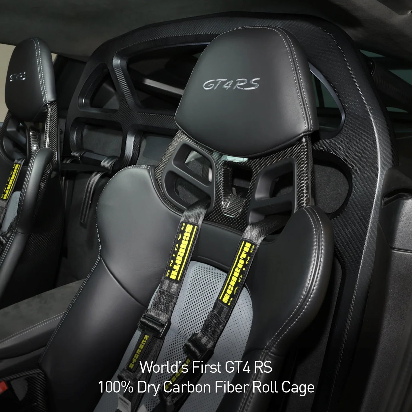 SR GT4 RS DRY CARBON FIBER ROLL CAGE & HARNESS BAR - FIA 253 COMPLIANT [PORSCHE 718/GT4/RS]