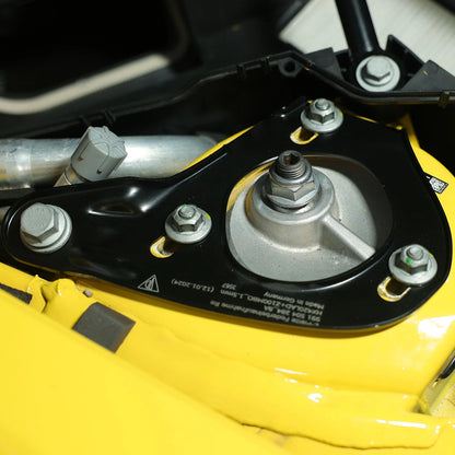 SR CUSTOMIZED PORSCHE MOTORSPORT STRUT TOWER REINFORCEMENT PLATES - 981504283_8A & 991504284_8A [PORSCHE 718 / 981 / 991]