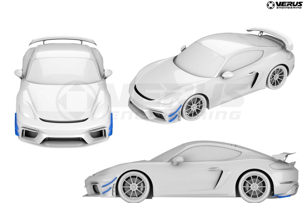 Dive Plane Kit, Dual Element - Porsche 718 GT4