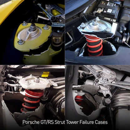 SR CUSTOMIZED PORSCHE MOTORSPORT STRUT TOWER REINFORCEMENT PLATES - 981504283_8A & 991504284_8A [PORSCHE 718 / 981 / 991]