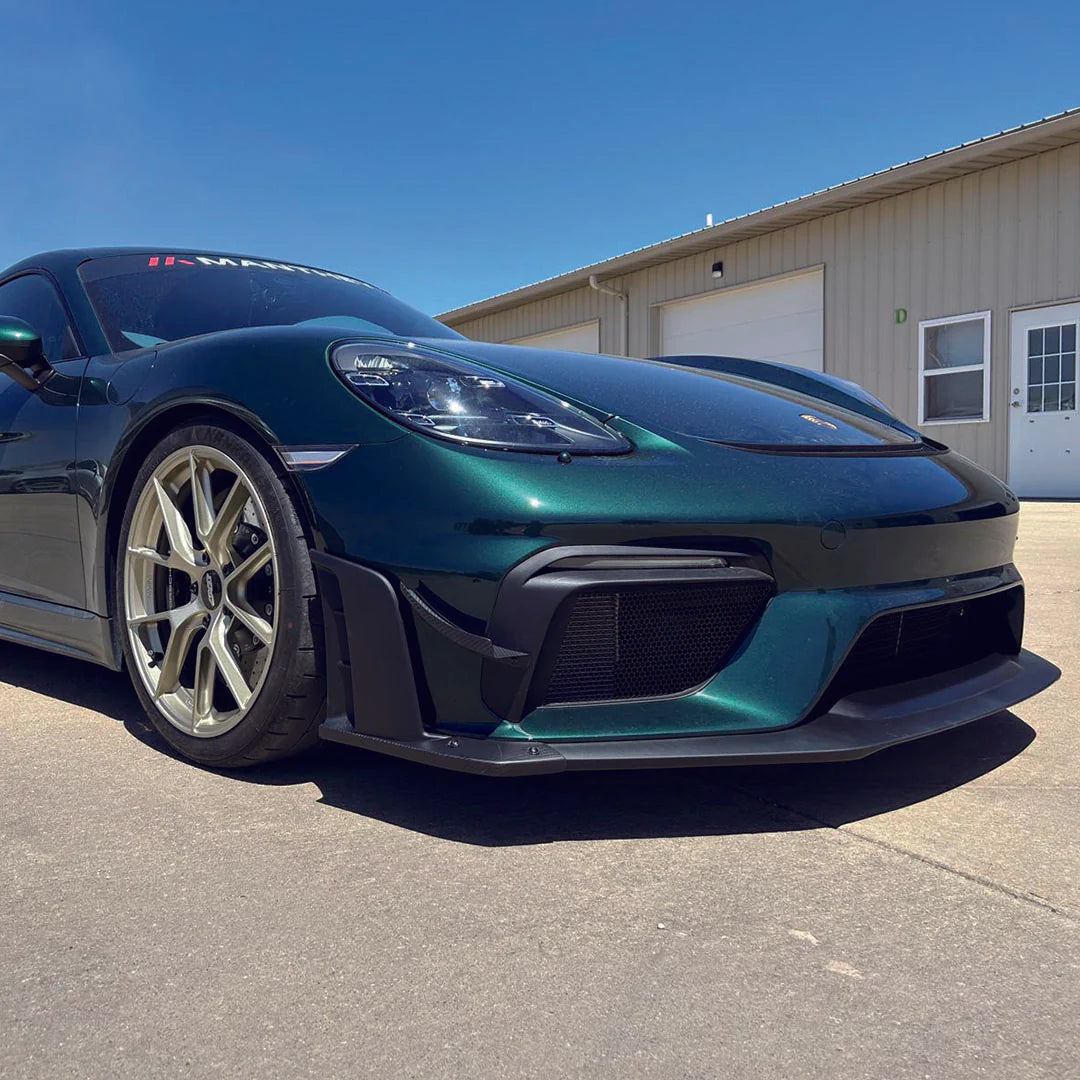 SR DRY CARBON FIBER CLUBSPORT DIVE PLANE & LOWER SIDE SPOILER PACK [PORSCHE 718 GT4/RS/Clubsport]
